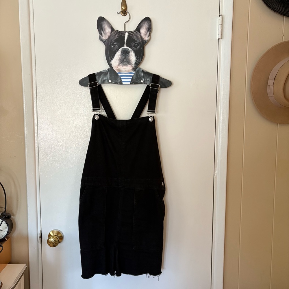 Topshop Moto Black Denim shortalls